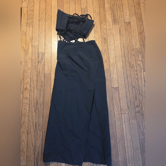 Christopher Esber Black Strapless Cut Out Loophole Party Long Maxi Dress Size 8 - Picture 6 of 10